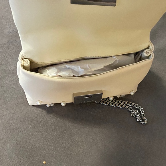 Ted Baker Pearl Embellished Cream Crossbody Bag - Picture 3 of 4